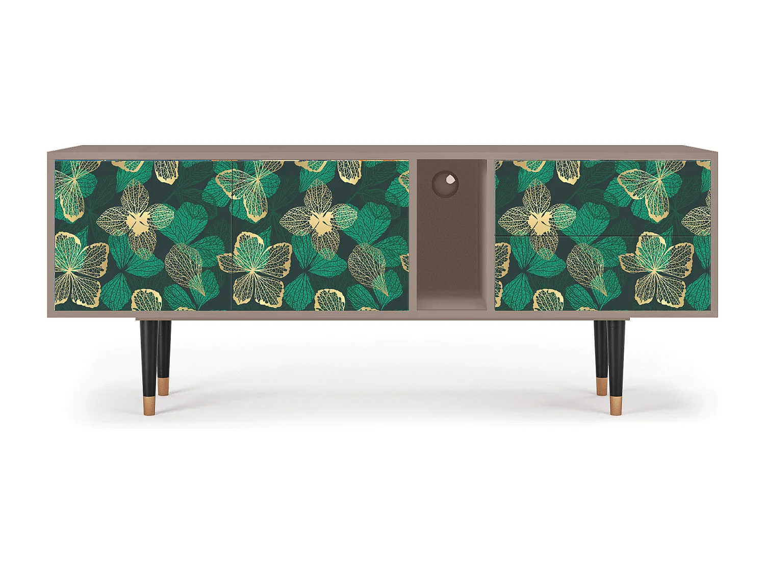 Mobile TV - 170х69х48 cm - T1 - Green Flower, Latte