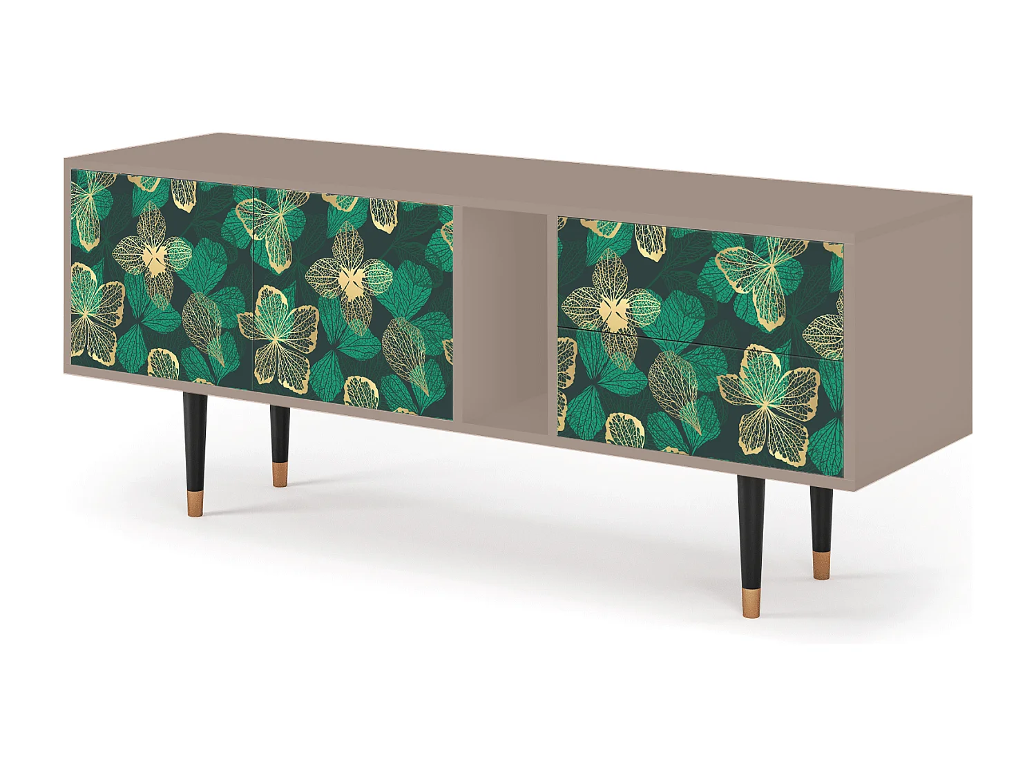 Mobile TV - 170х69х48 cm - T1 - Green Flower, Latte