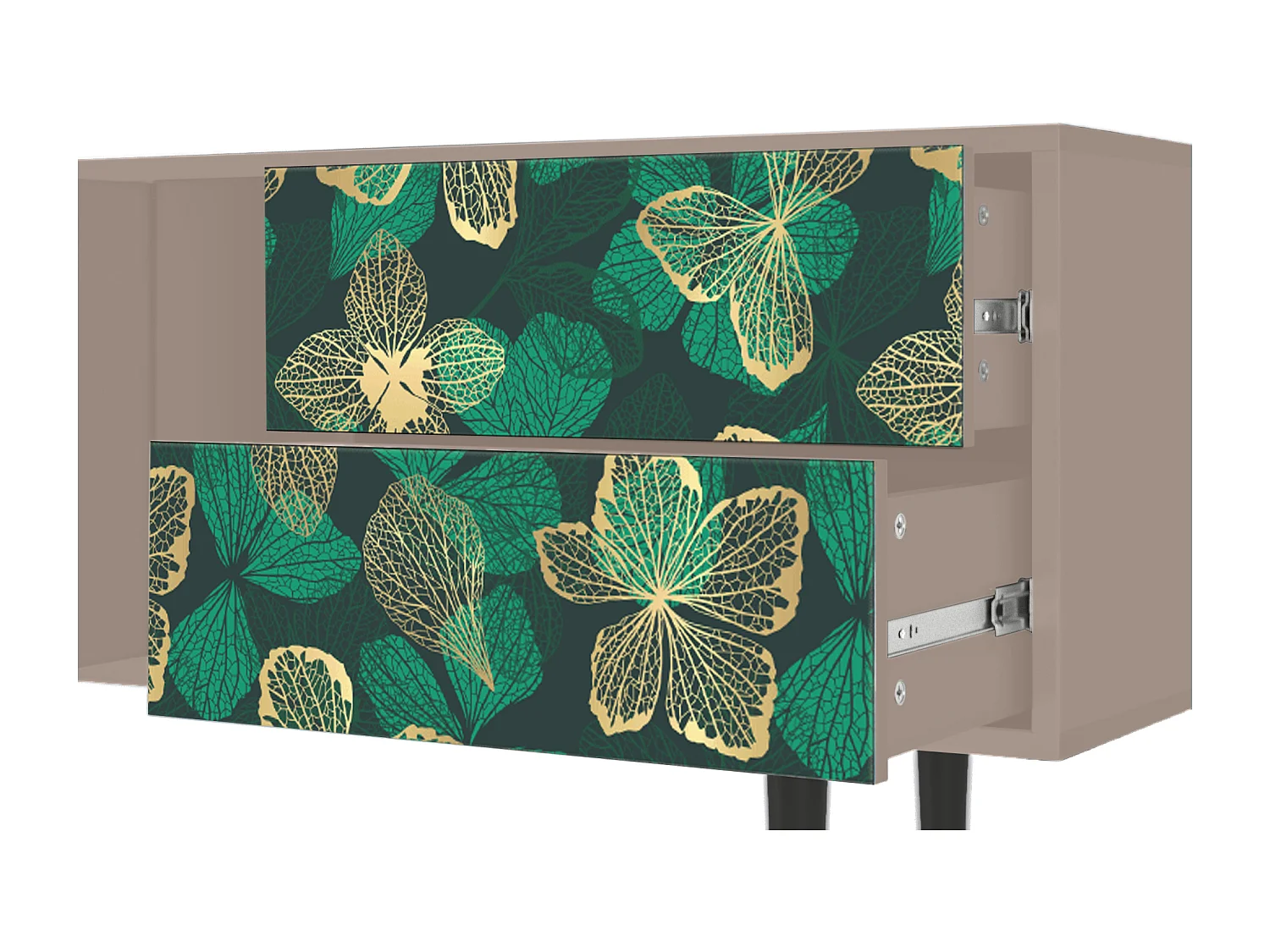 Mobile TV - 170х69х48 cm - T1 - Green Flower, Latte