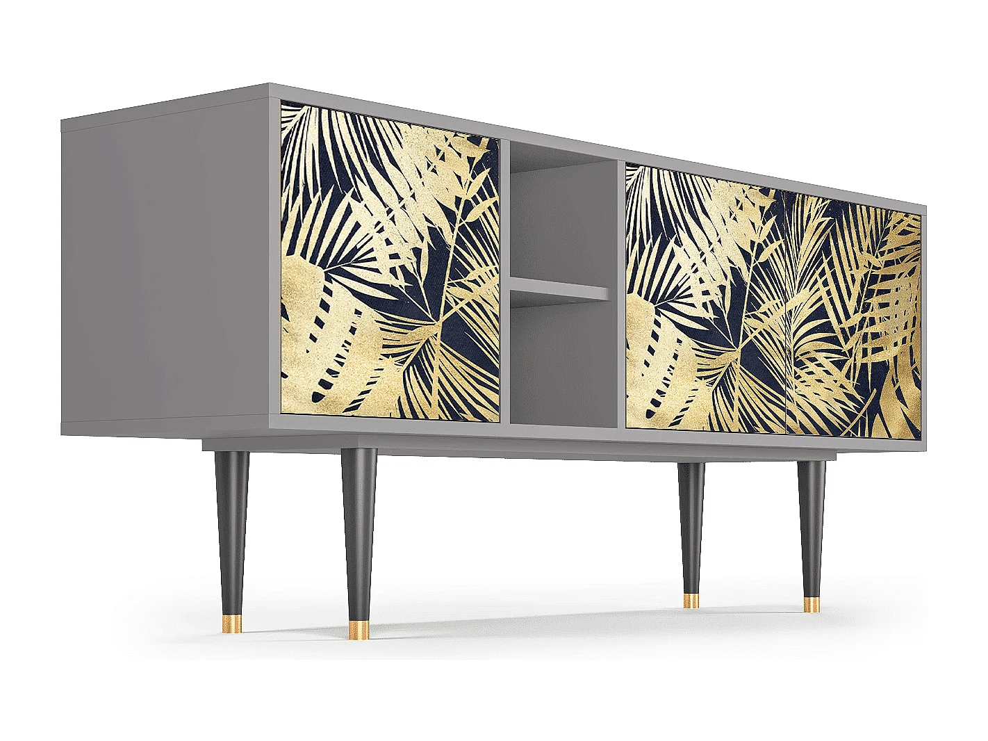 Meuble TV - 150х69х41 cm - T5 - Jungle Vibes, Gris