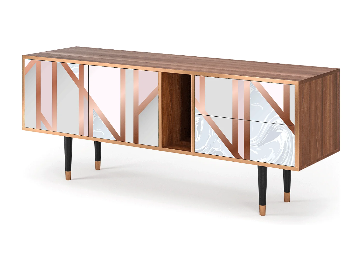 Mueble de TV - 170х69х48 cm - T1 - Champagne Story, Nogal