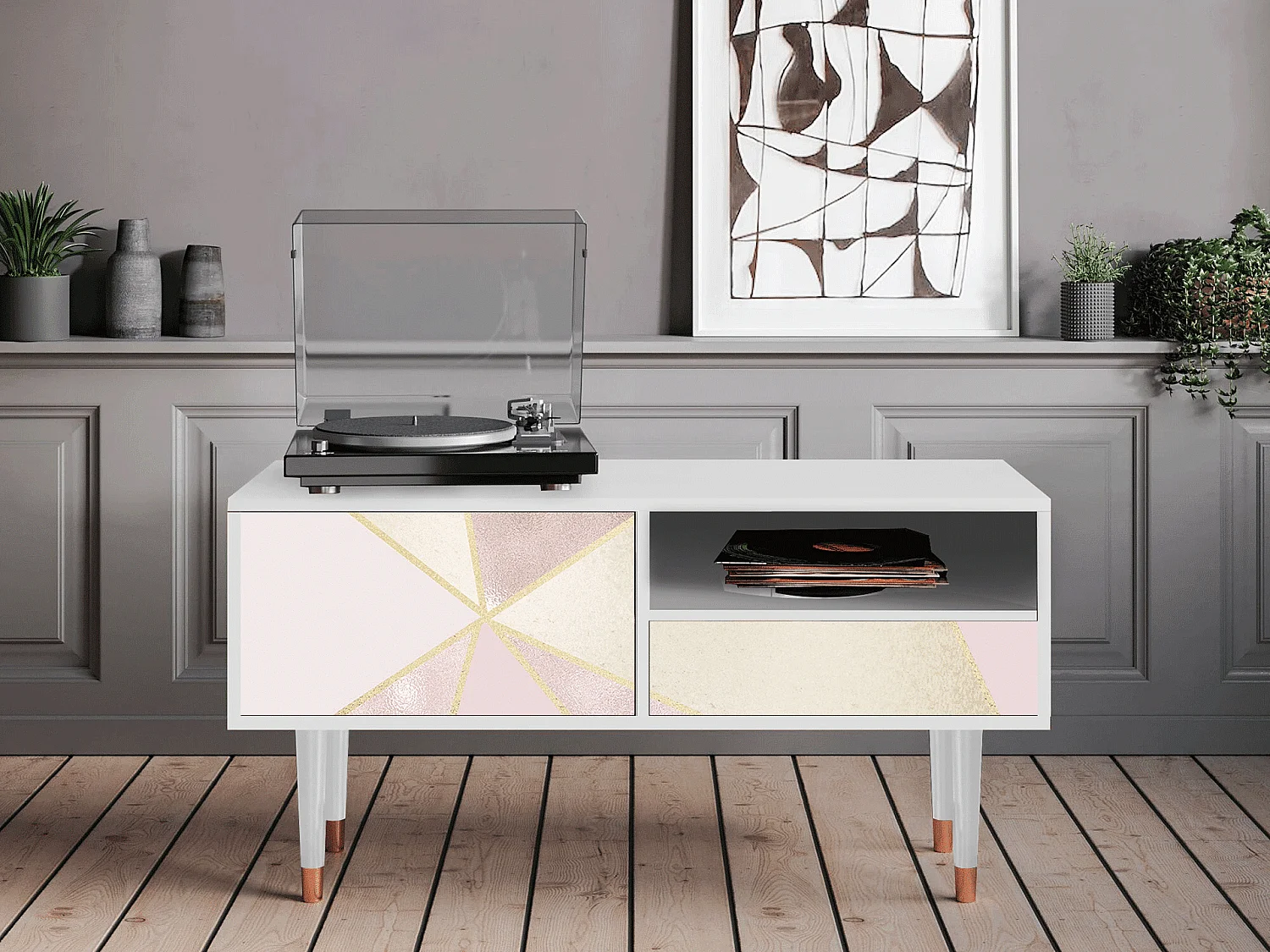 Meuble TV - 115х59х48 cm - T3 - Cosmopolitan Diva, Blanc