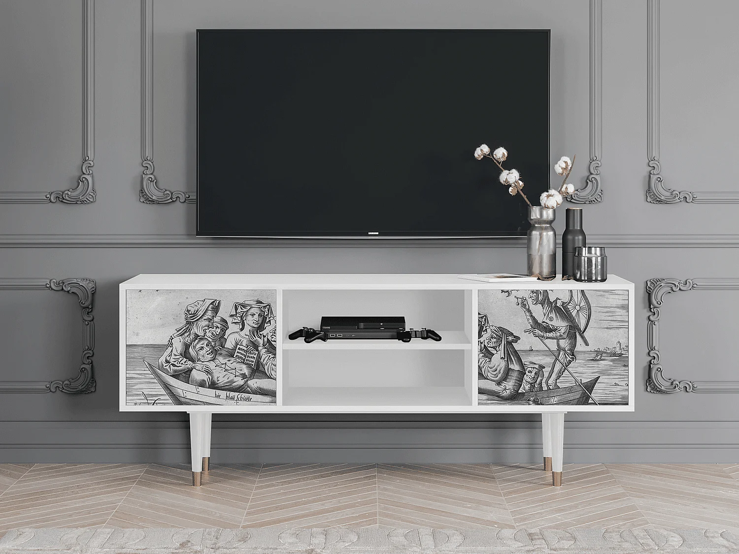 Meuble TV - 170х69х48 cm - T2 - Blau Schuyte, Blanc