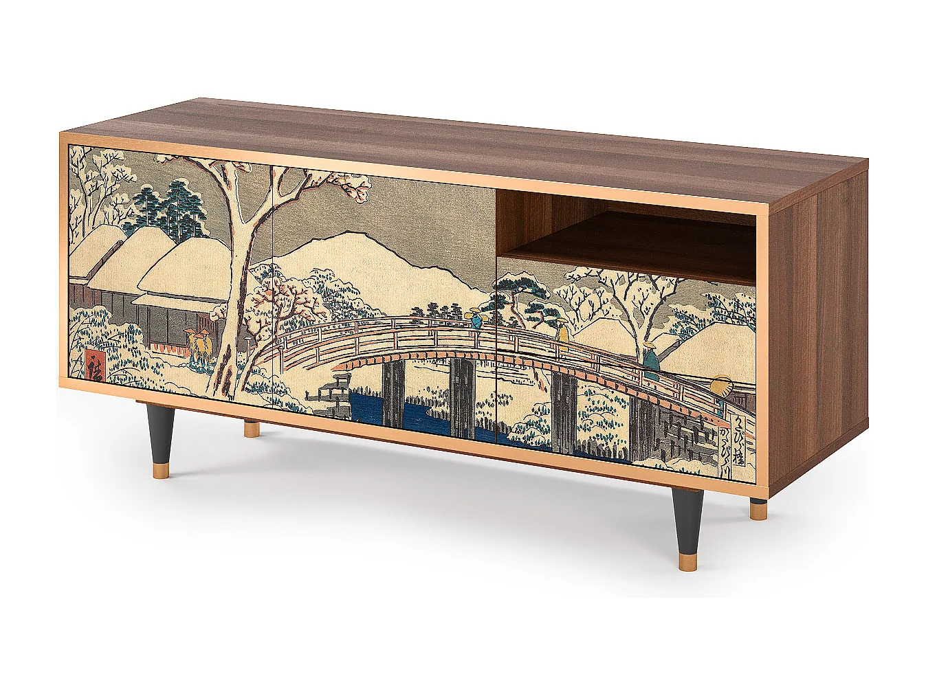 Meuble TV - 125х56х41 cm - T7 - Katabira River, Noyer