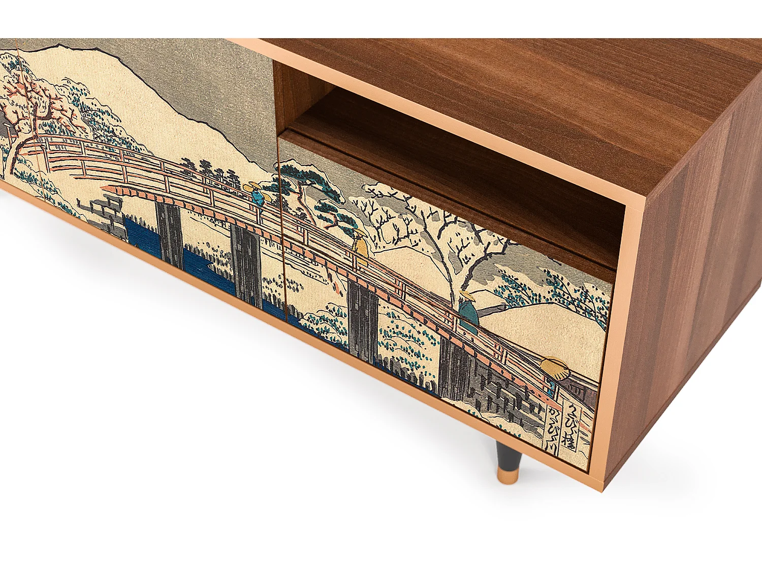 Meuble TV - 125х56х41 cm - T7 - Katabira River, Noyer