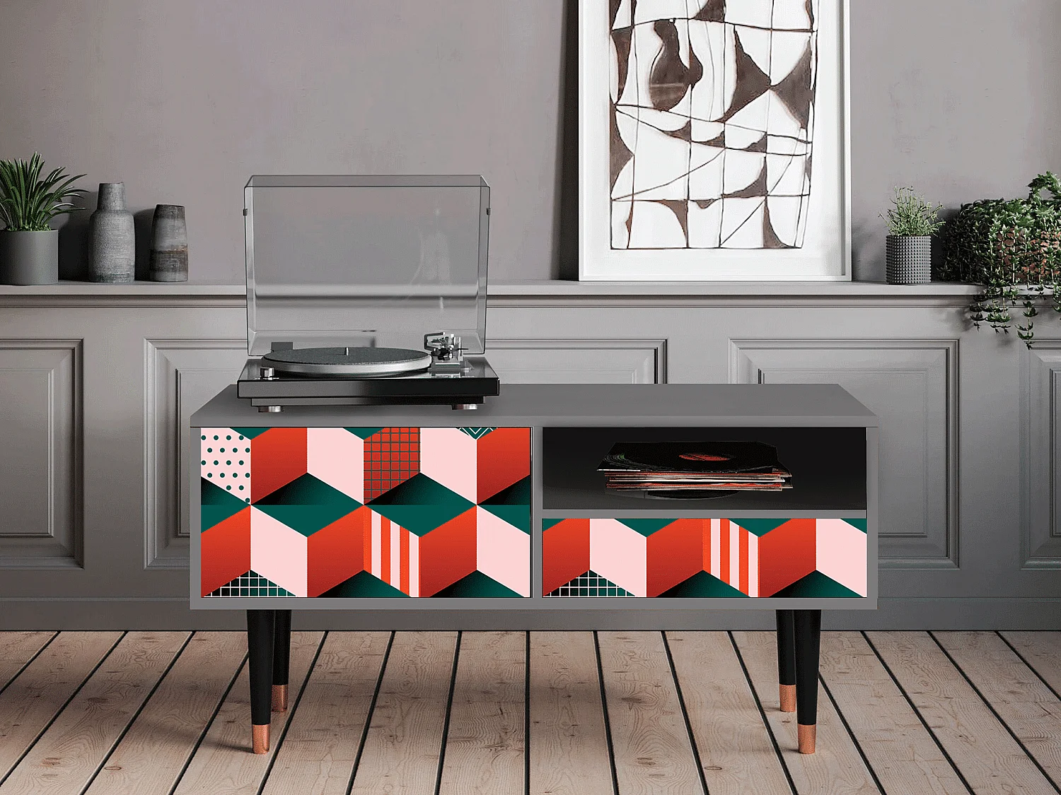 Mueble de TV - 115х59х48 cm - T3 - Pepsi-Cola, Gris