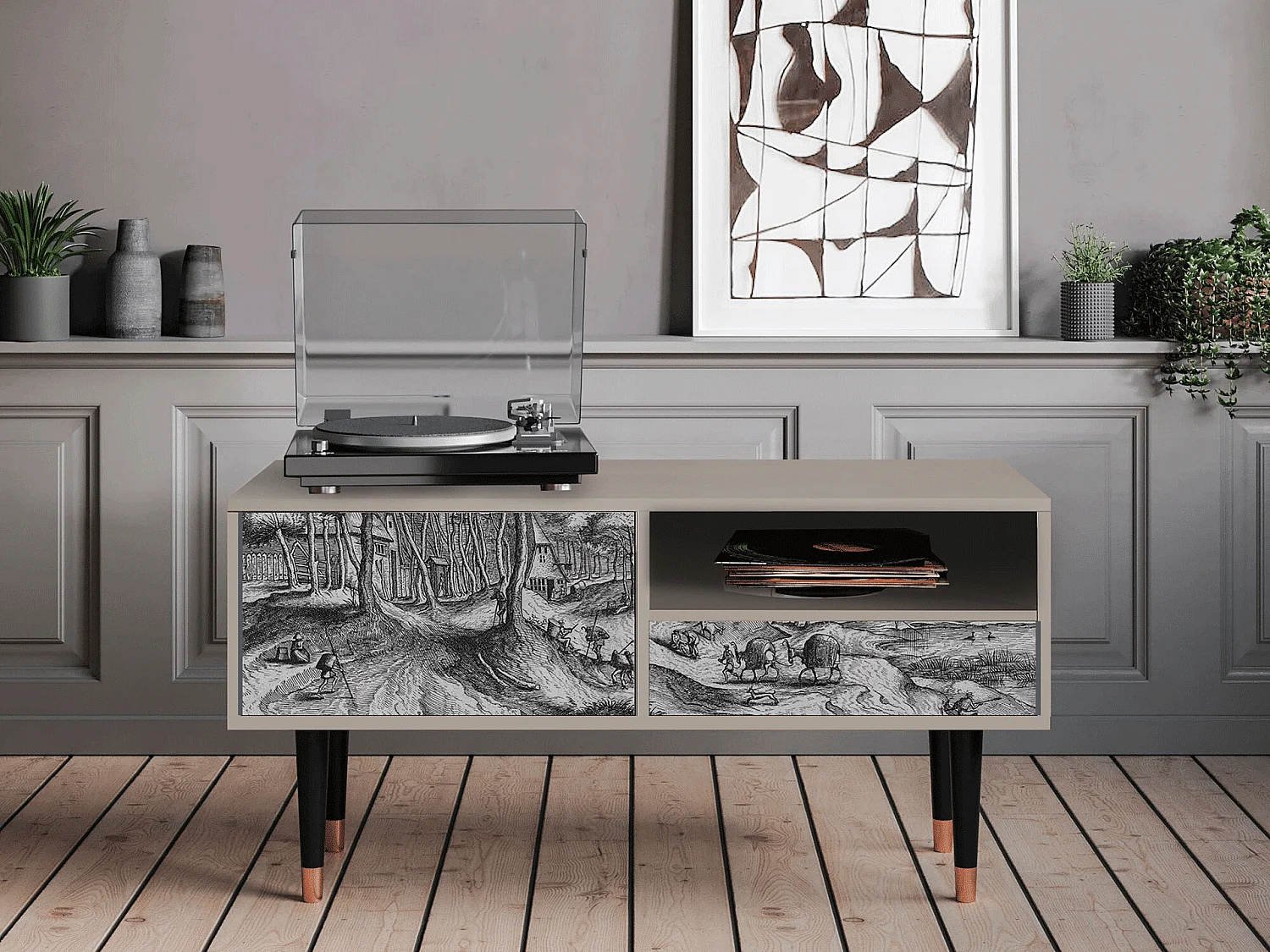 Mobile TV - 115х59х48 cm - T3 - Rusticorum, Sabbia