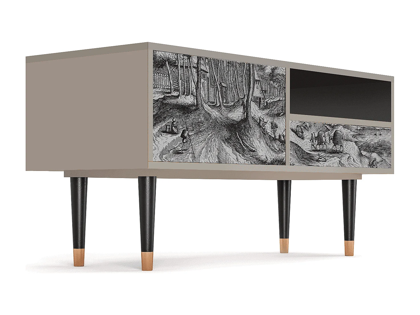 Szafka RTV - 115х59х48 cm - T3 - Rusticorum, Piaskowy