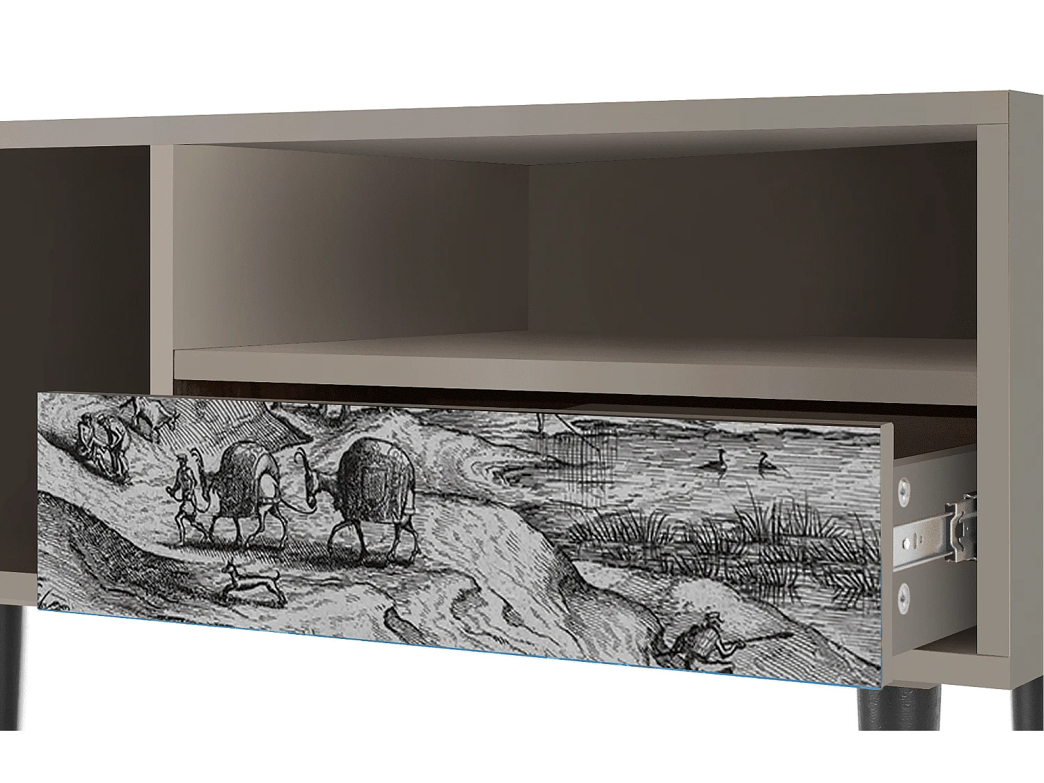 Szafka RTV - 115х59х48 cm - T3 - Rusticorum, Piaskowy