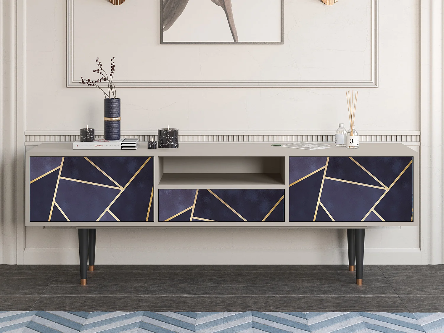 Meuble TV - 170х59х41 cm - T6 - The Amethyst, Sable