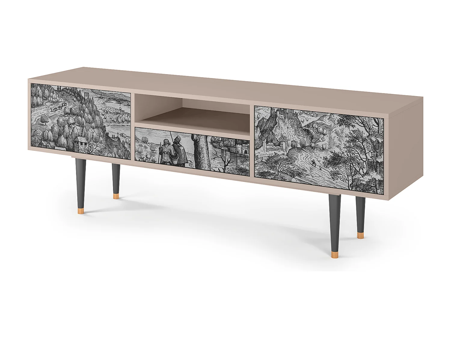 Meuble TV - 170х59х41 cm - T6 - Milites Requiescentes, Latte