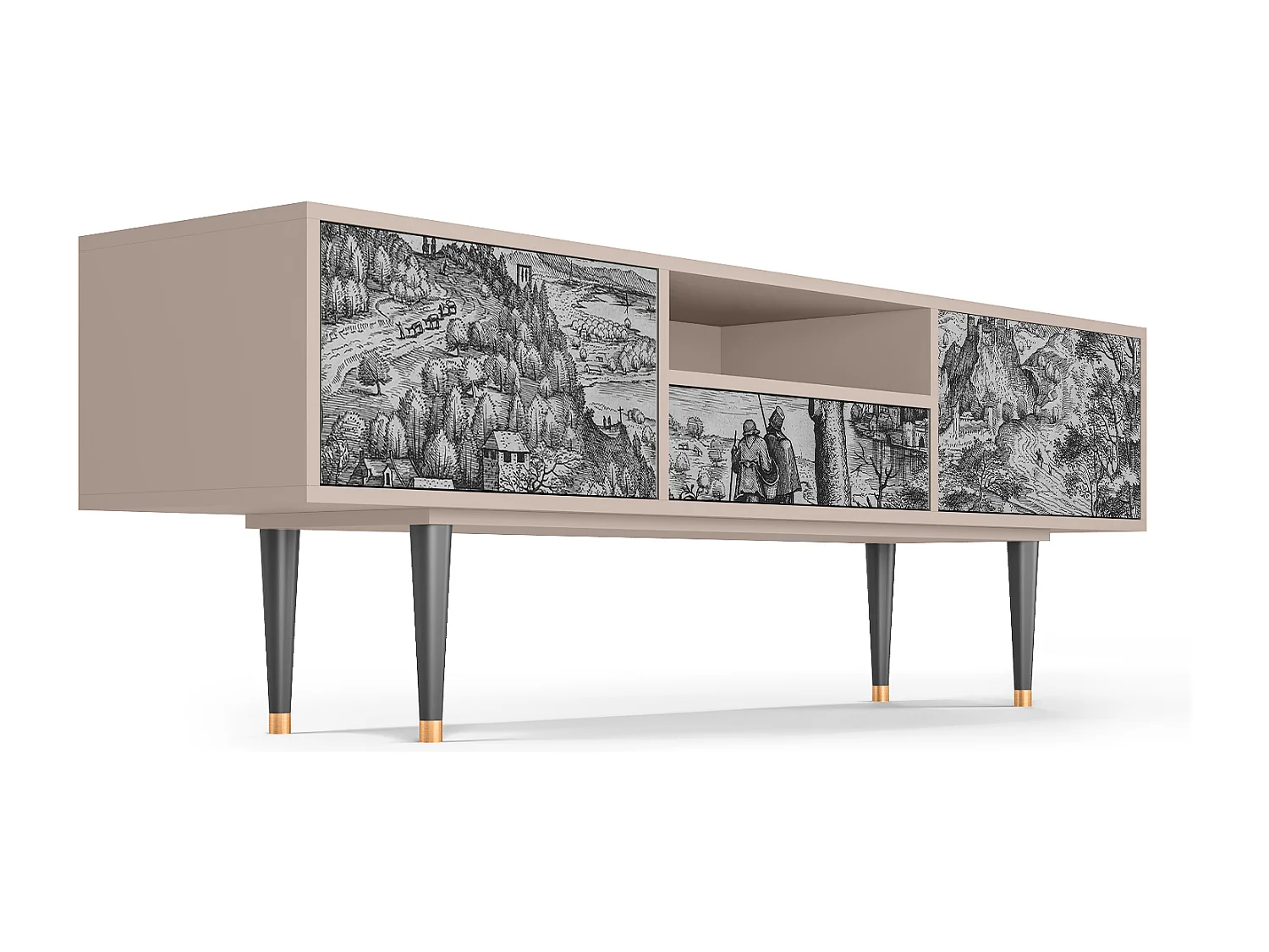 Meuble TV - 170х59х41 cm - T6 - Milites Requiescentes, Latte