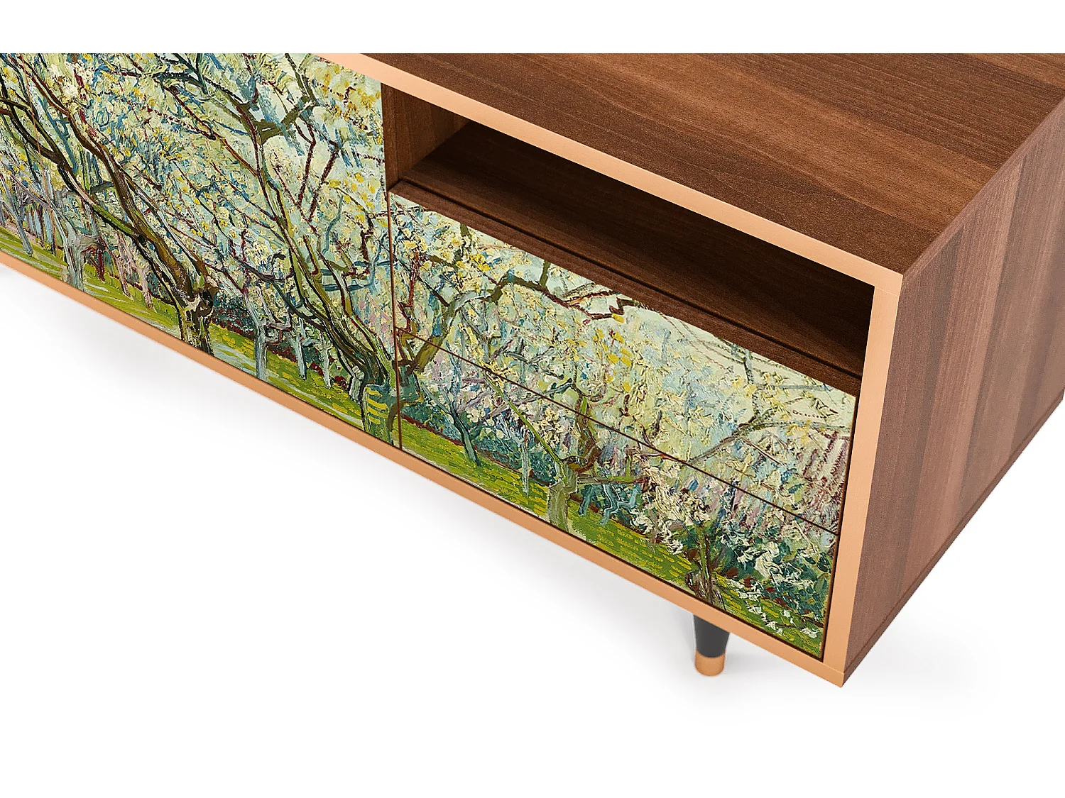 Mobile TV - 125х56х41 cm - T7 - The Bianco Orchard, Noce