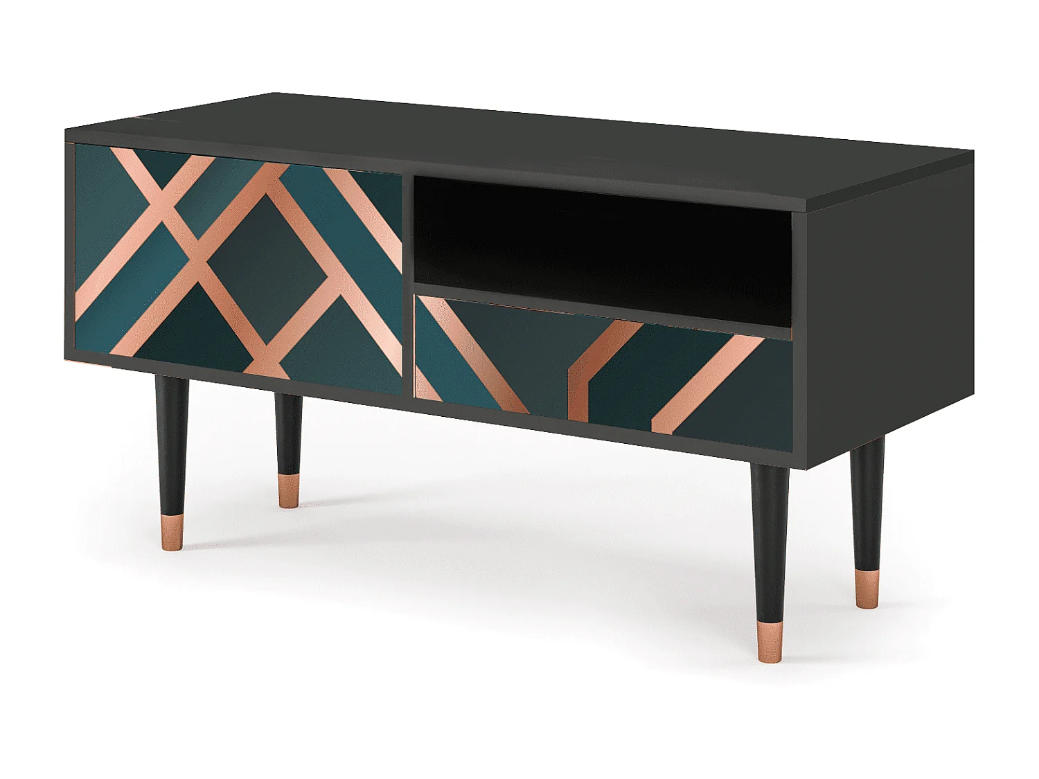 Szafka RTV - 115х59х48 cm - T3 - Bronze Crossroad, Antracyt