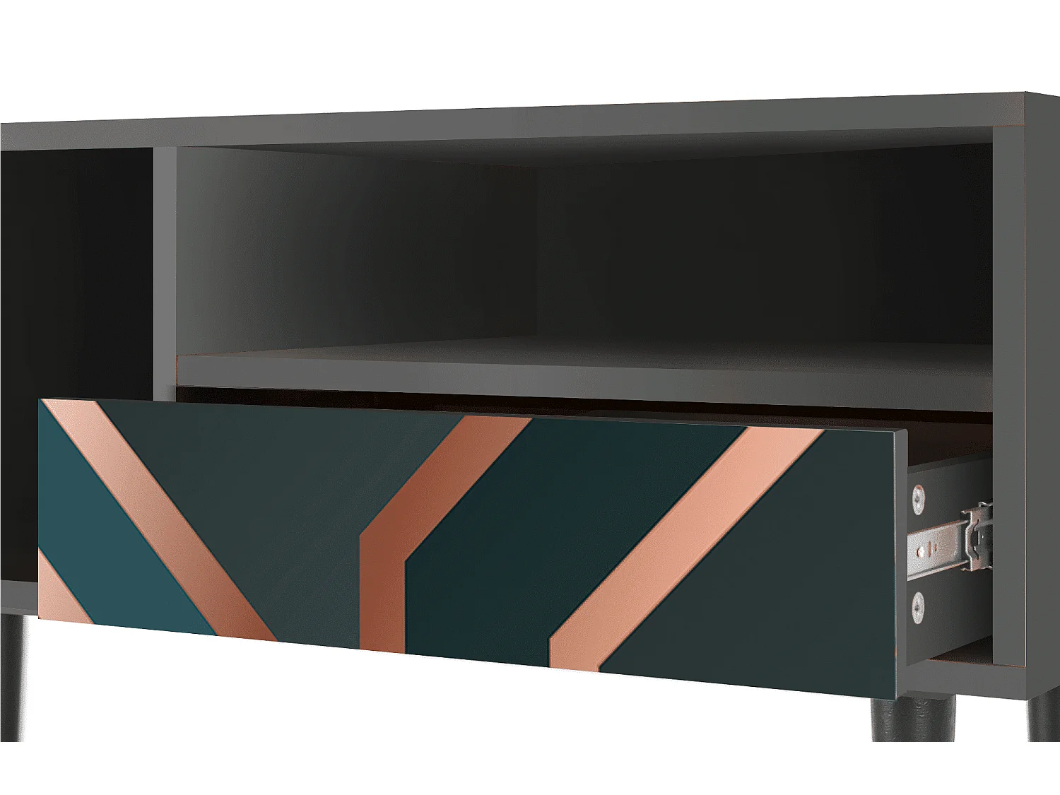 Szafka RTV - 115х59х48 cm - T3 - Bronze Crossroad, Antracyt