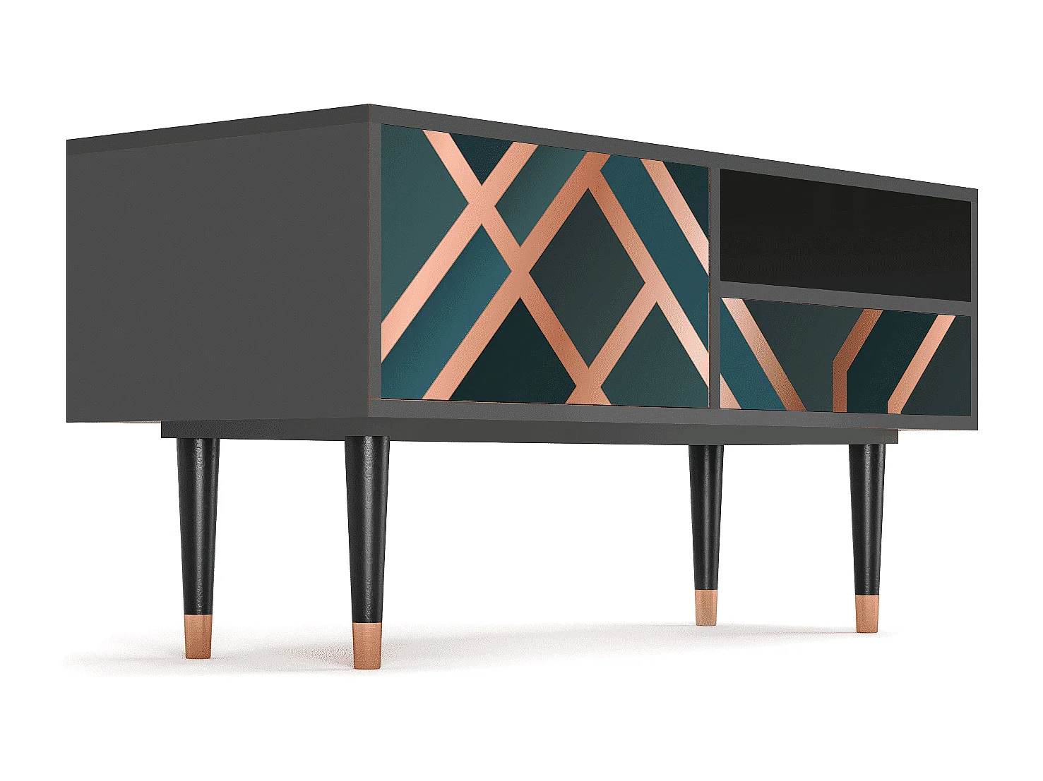 Meuble TV - 115х59х48 cm - T3 - Bronze Crossroad, Anthracite