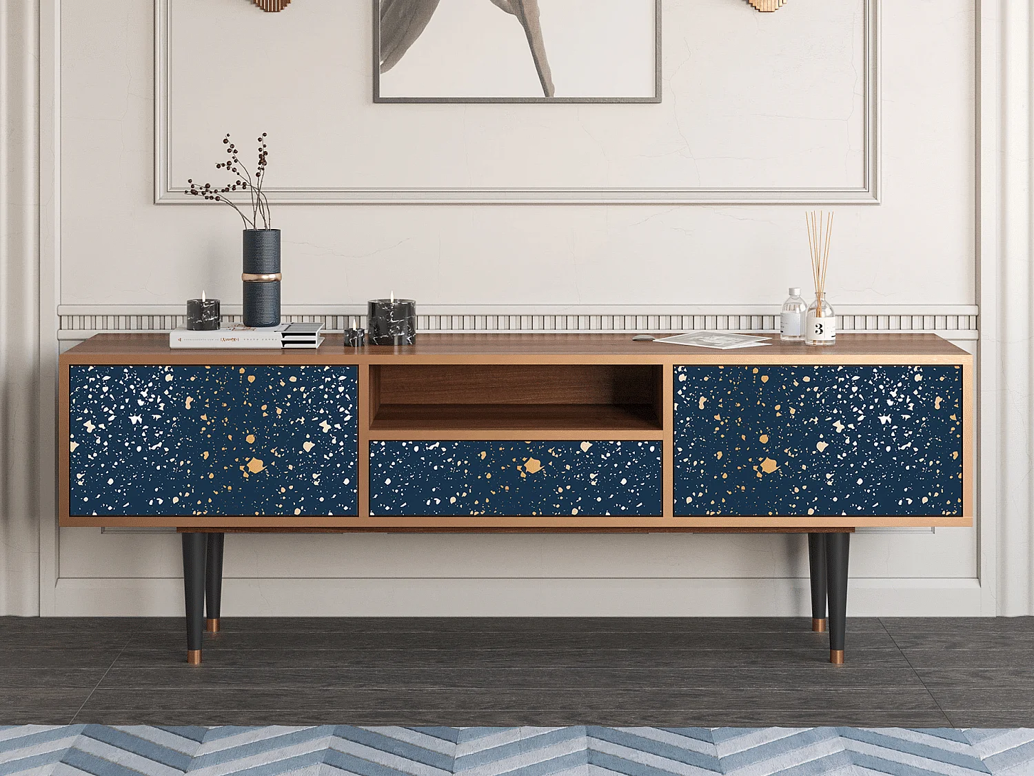 TV-meubel - 170х59х41 cm - T6 - Starfall, Walnoot