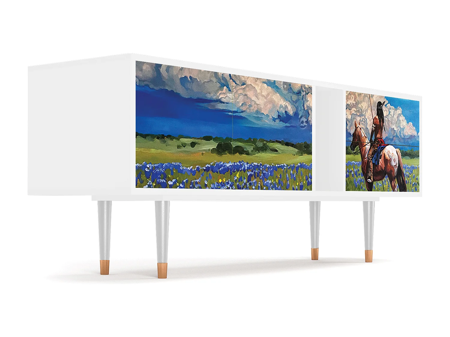 Mobile TV - 170х69х48 cm - T1 - Thunderheads by Dean, Bianco