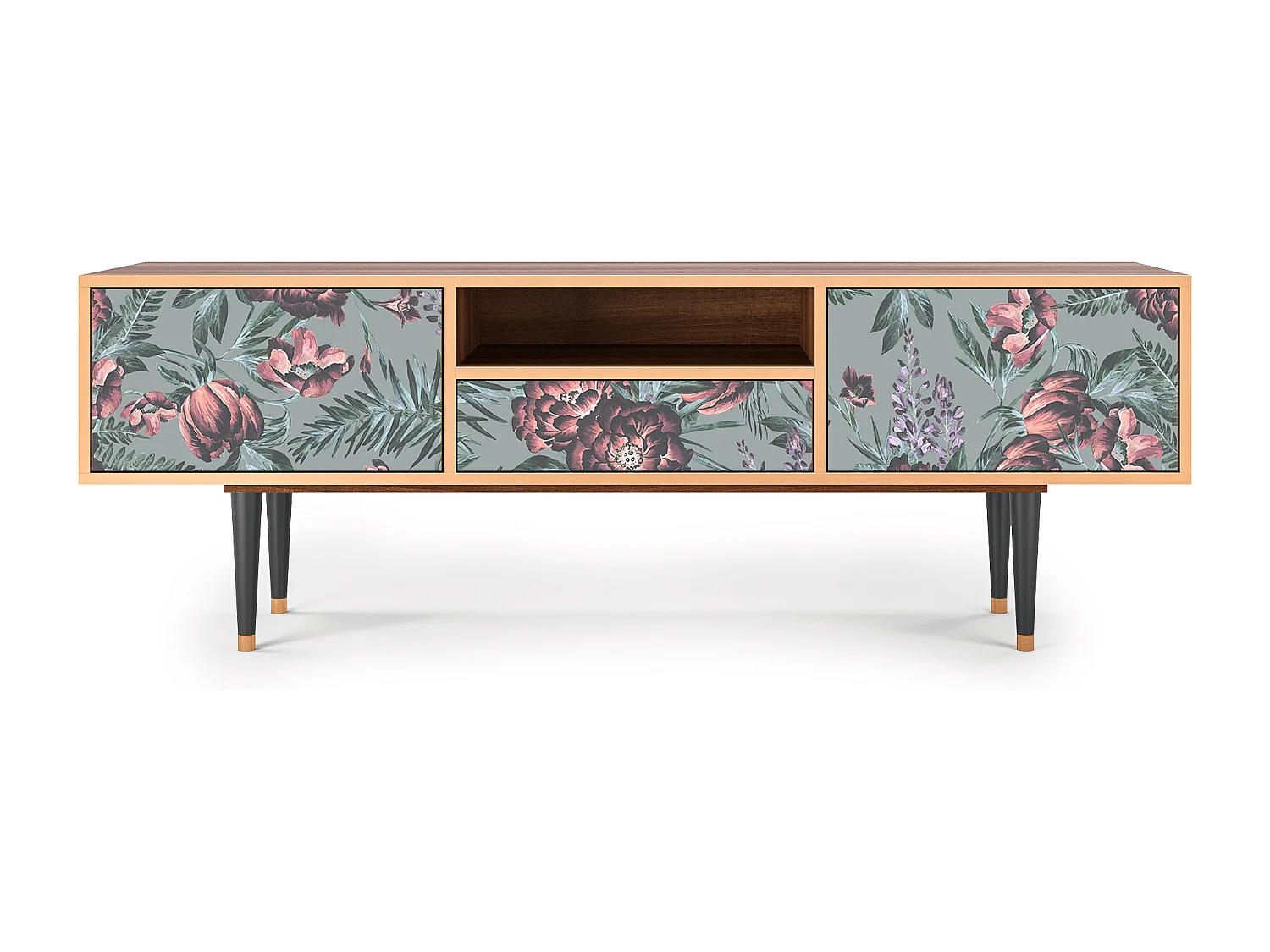 TV-meubel - 170х59х41 cm - T6 - Light Peonies, Walnoot