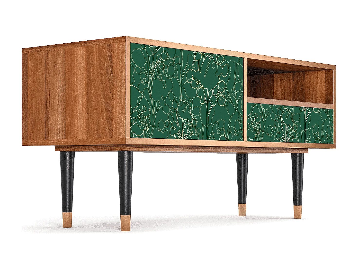 Mueble de TV - 115х59х48 cm - T3 - Emerald Forest, Nogueira