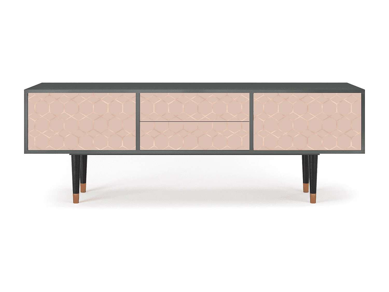 Meuble TV - 170х59х48 cm - T4 - Rose Honeycomb, Anthracite