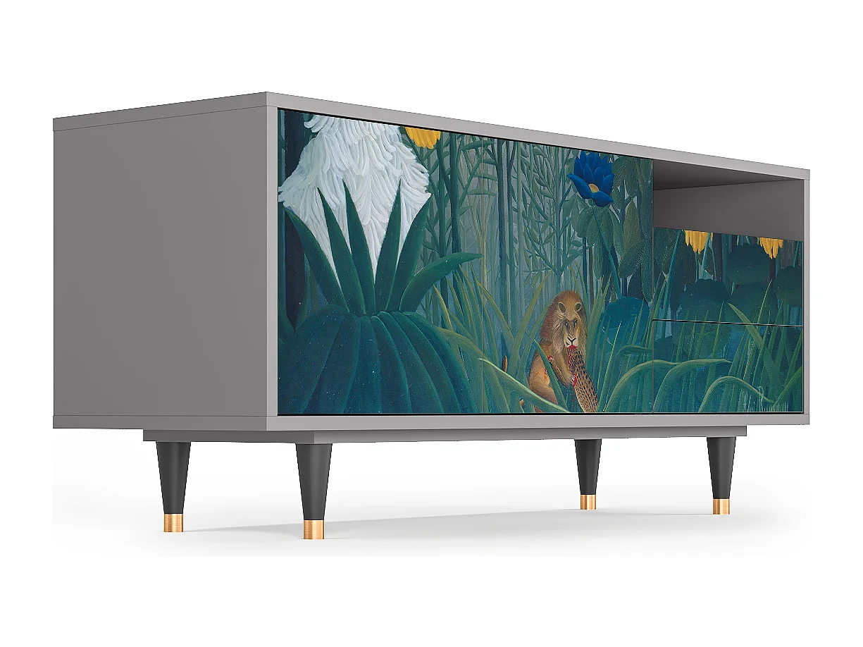 Mueble de TV - 125х56х41 cm - T7 - The Repast of the Lion, Cinza