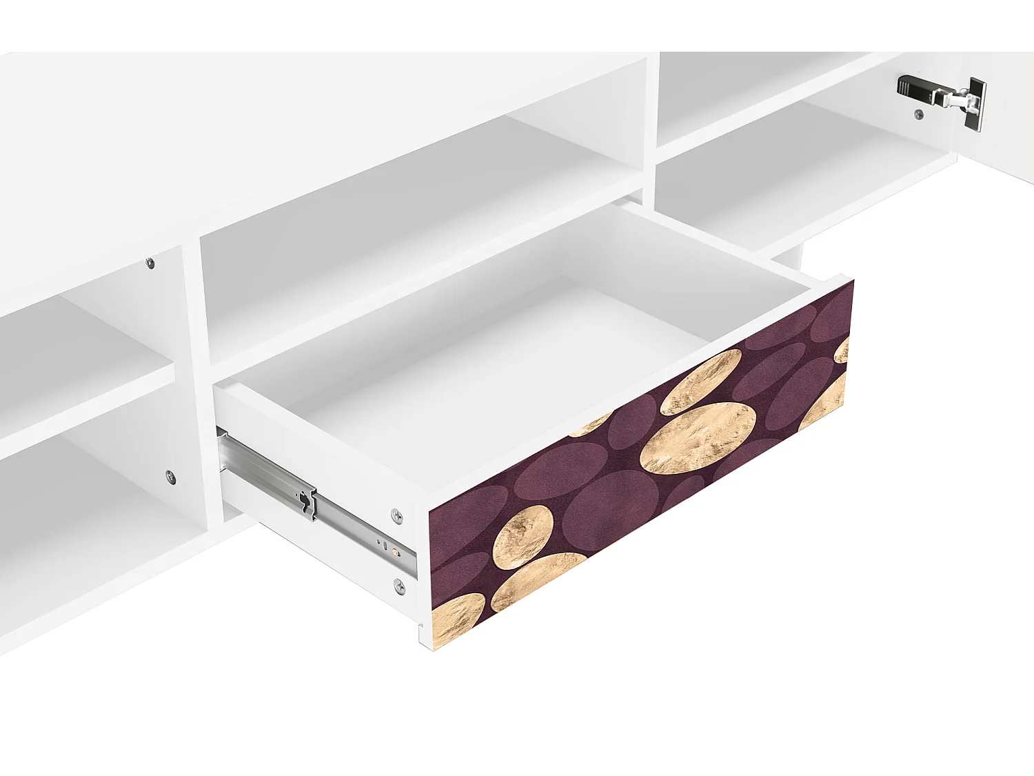 Meuble TV - 170х59х41 cm - T6 - Fine Wine, Blanc