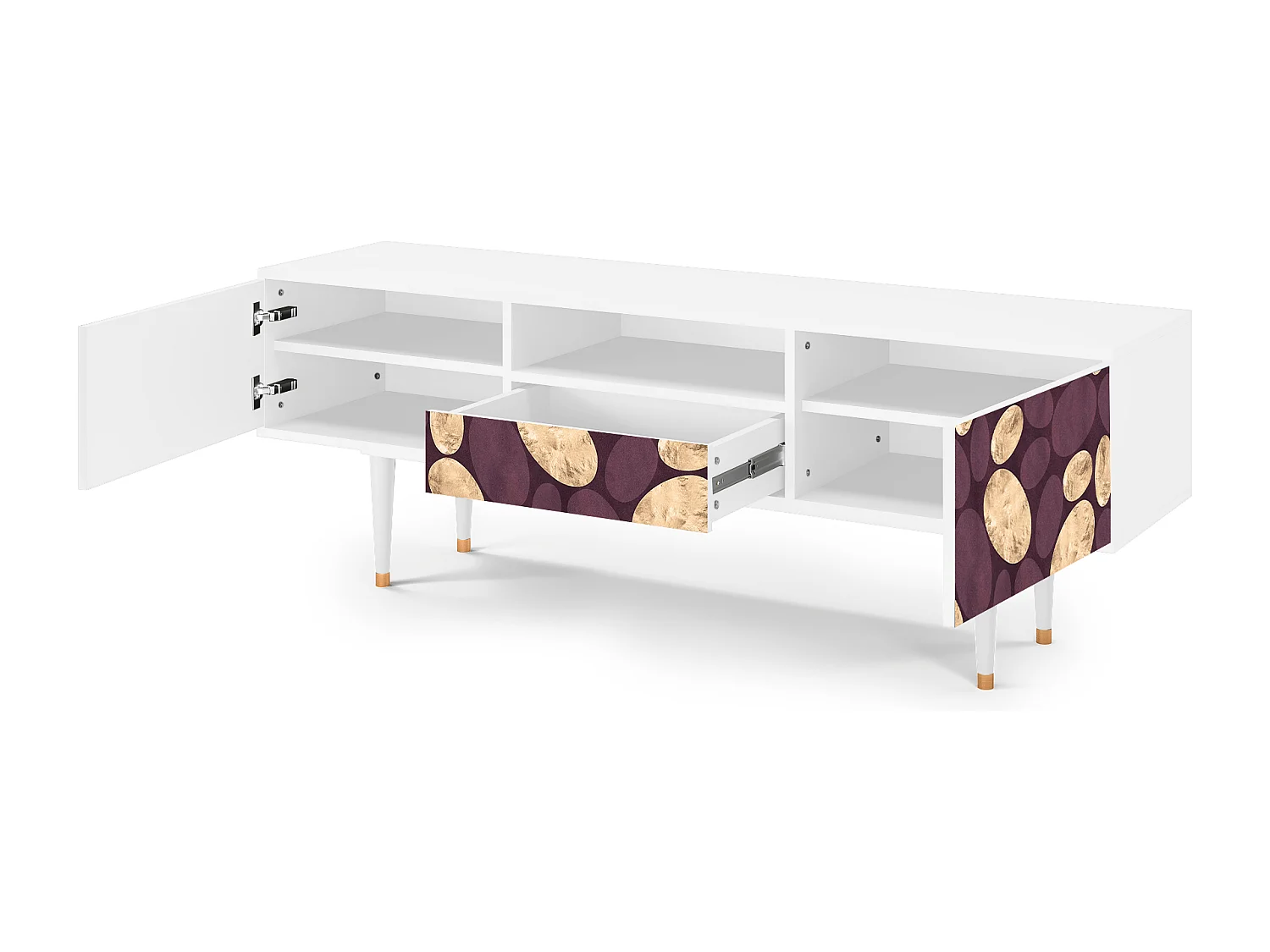 Meuble TV - 170х59х41 cm - T6 - Fine Wine, Blanc