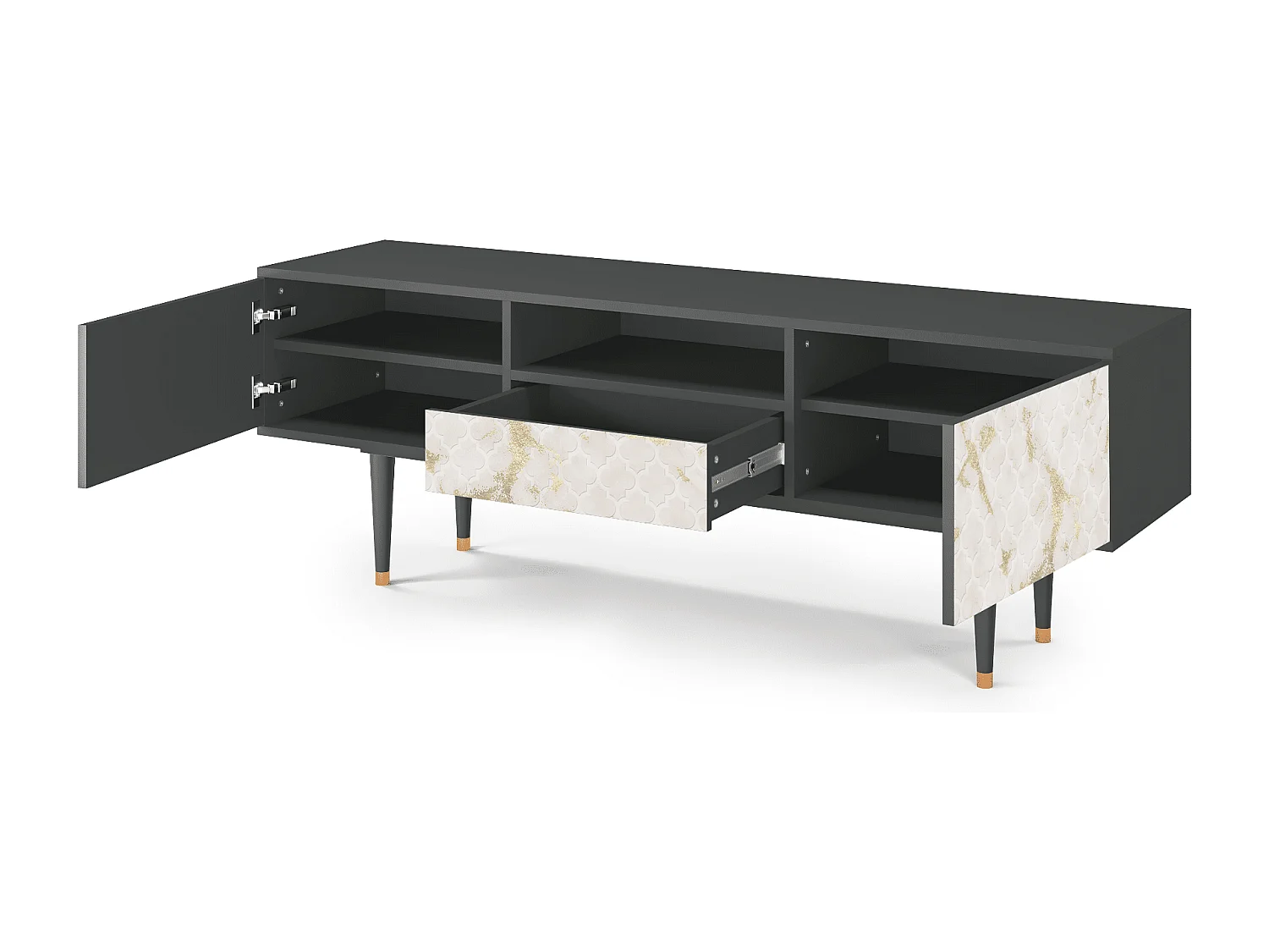 Mueble de TV - 170х59х41 cm - T6 - Sahara desert, Antracita