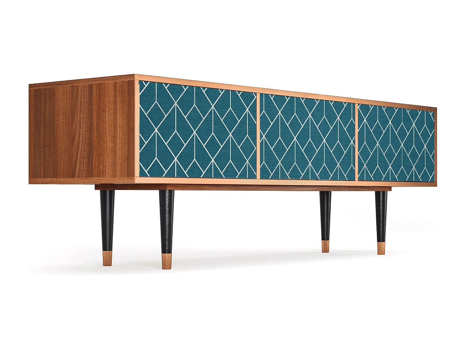 TV-Möbel - 170х59х48 cm - T4 - Turquoise Geometry, Walnuss