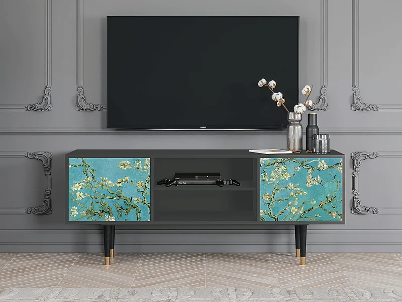 Szafka RTV - 170х69х48 cm - T2 - Almond Blossom, Antracyt