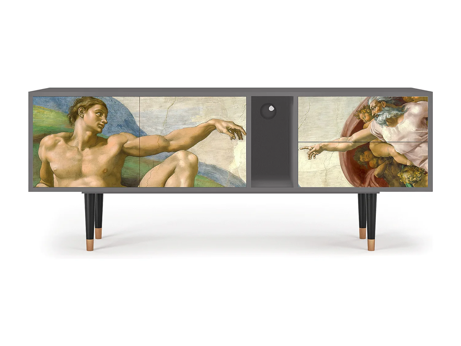 Szafka RTV - 170х69х48 cm - T1 - The Creation of Adam, Szary