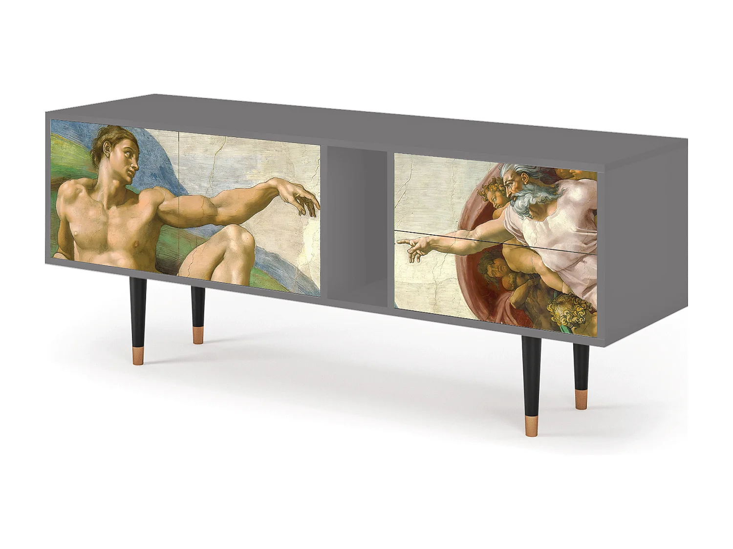 Szafka RTV - 170х69х48 cm - T1 - The Creation of Adam, Szary