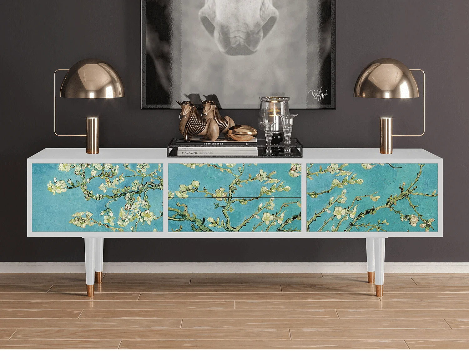 Meuble TV - 170х59х48 cm - T4 - Almond Blossom, Blanc