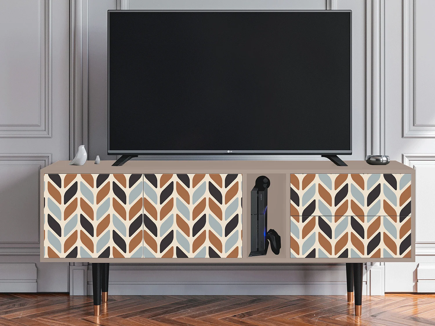 Mueble de TV - 170х69х48 cm - T1 - Beige Laure, Latte