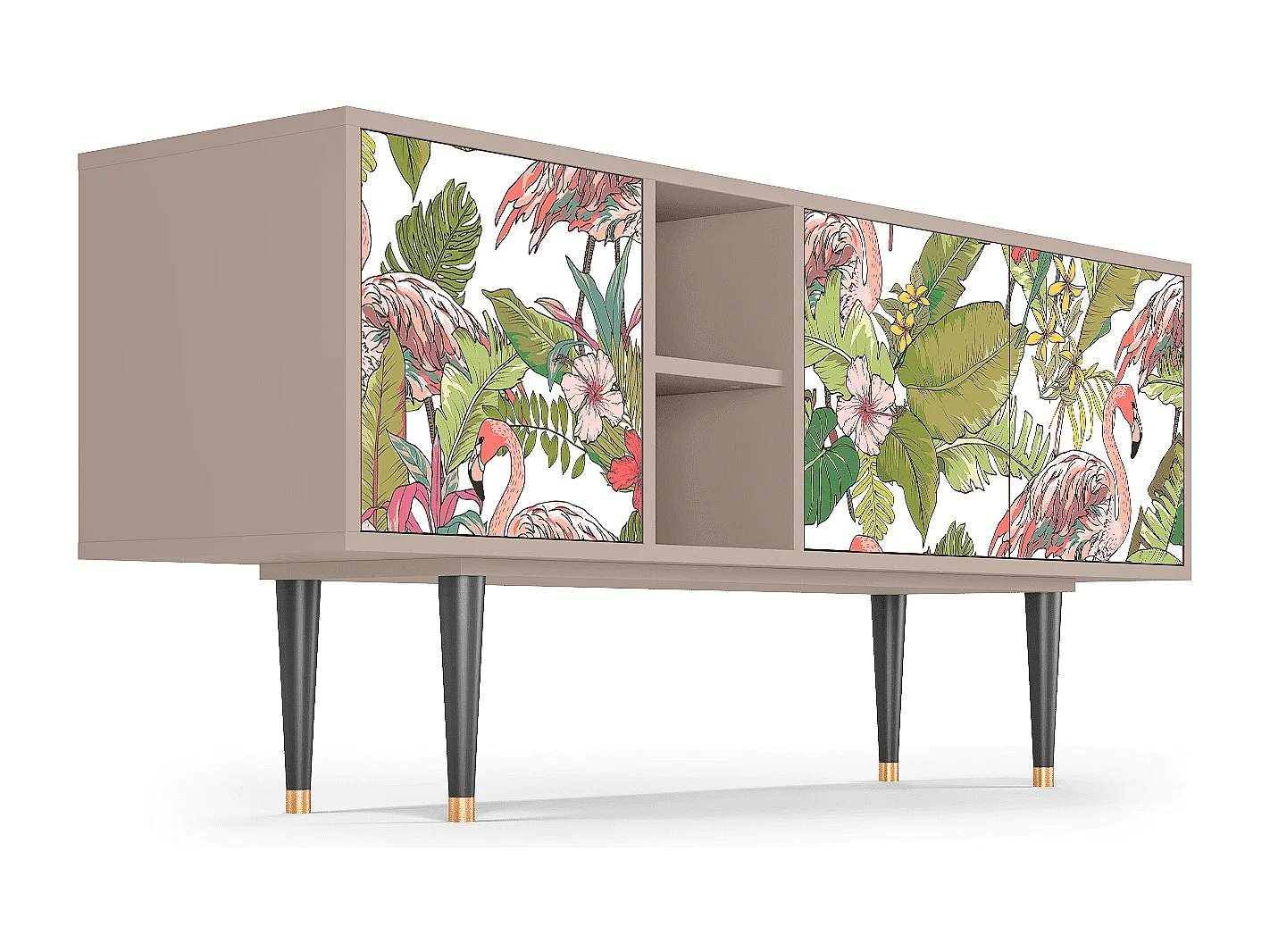 Mueble de TV - 150х69х41 cm - T5 - Sweet Flamingo, Latte