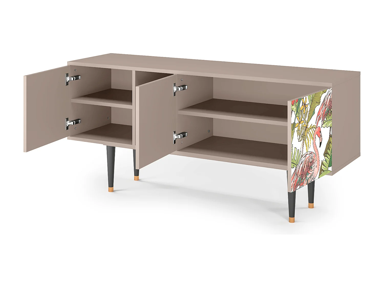 Mueble de TV - 150х69х41 cm - T5 - Sweet Flamingo, Latte