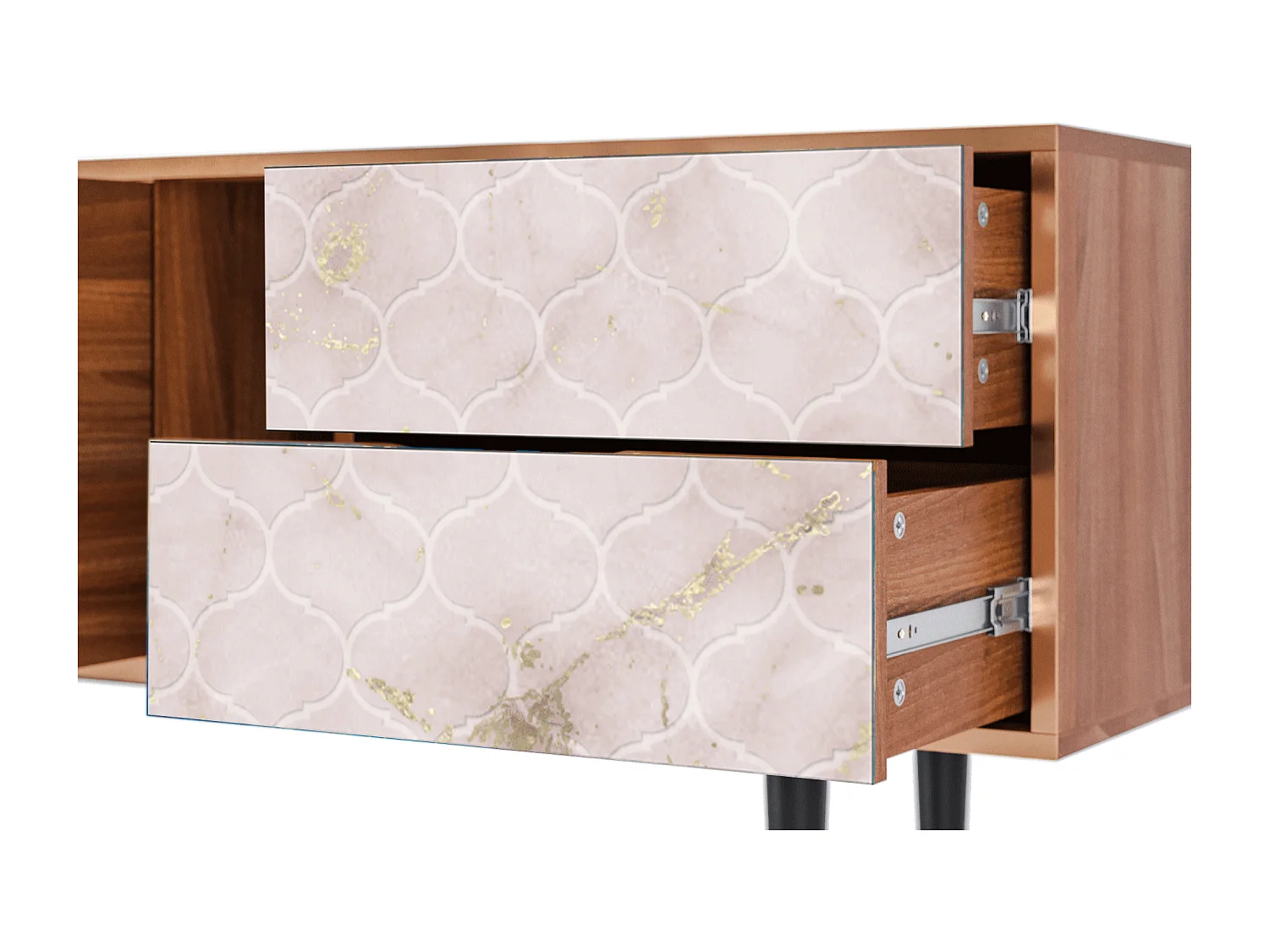 TV-Möbel - 170х69х48 cm - T1 - Dirty Roses, Walnuss