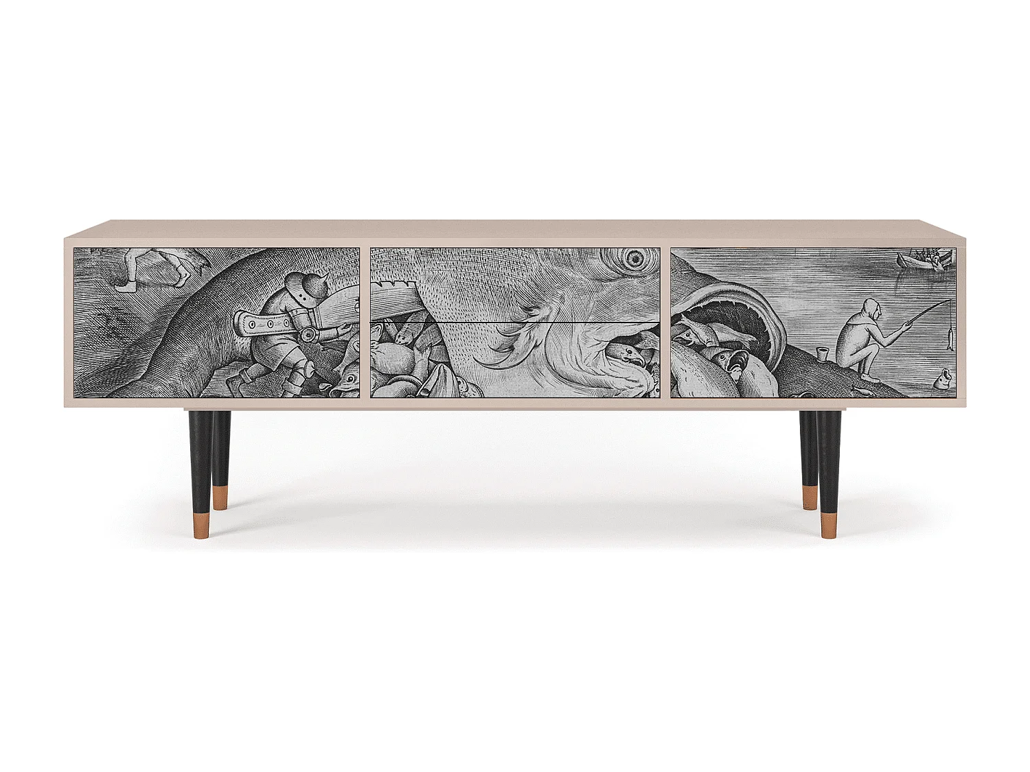 TV-Möbel - 170х59х48 cm - T4 - Big Fish Eat Little, Latte