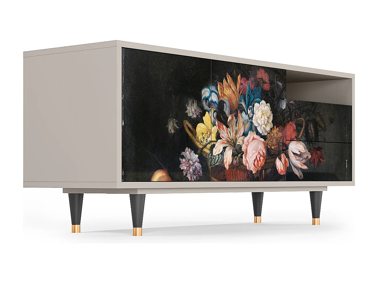 Mueble de TV - 125х56х41 cm - T7 - Still Life with Flowers, Areia