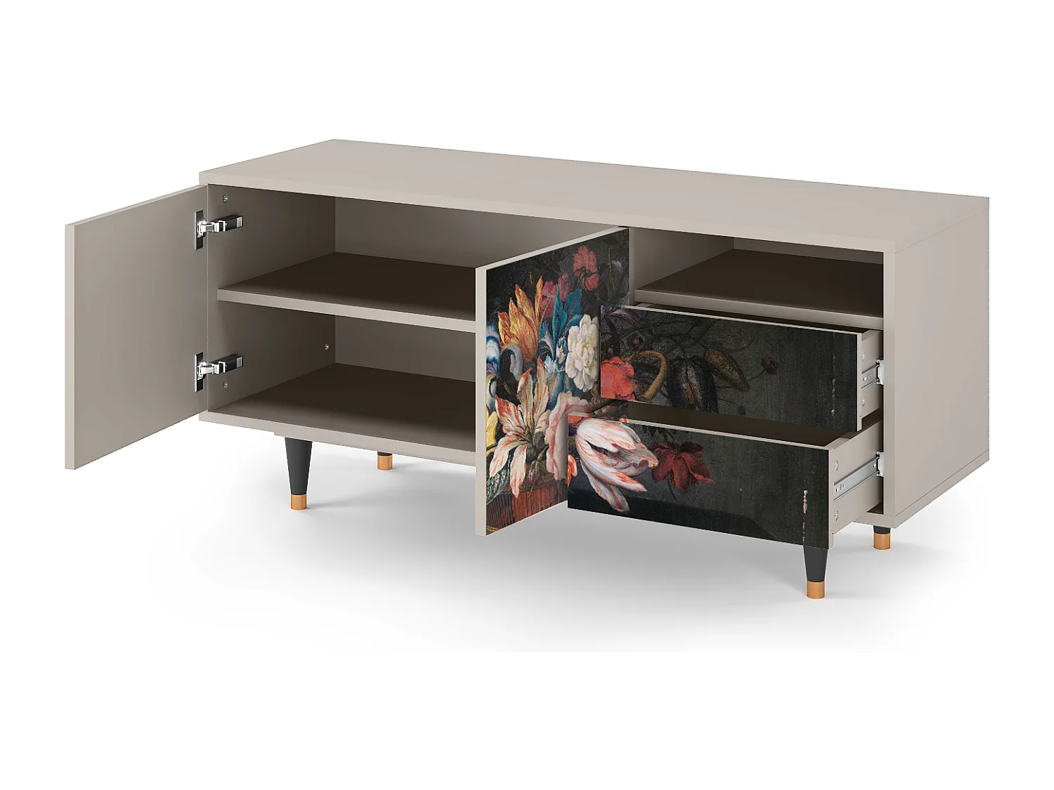 Mueble de TV - 125х56х41 cm - T7 - Still Life with Flowers, Areia