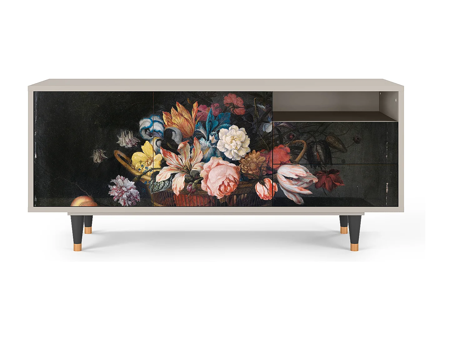 Mobile TV - 125х56х41 cm - T7 - Still Life with Flowers, Sabbia