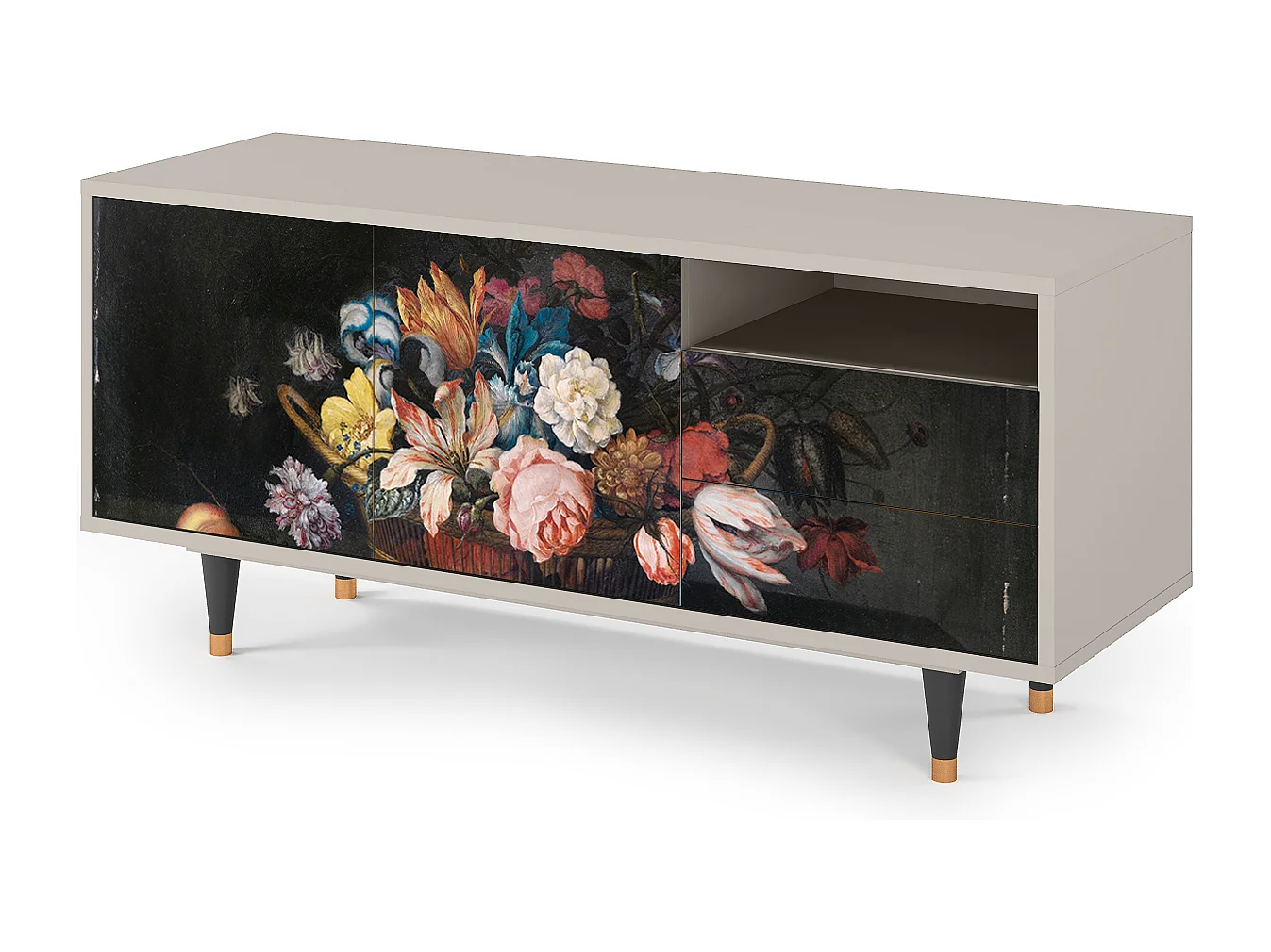 Mobile TV - 125х56х41 cm - T7 - Still Life with Flowers, Sabbia