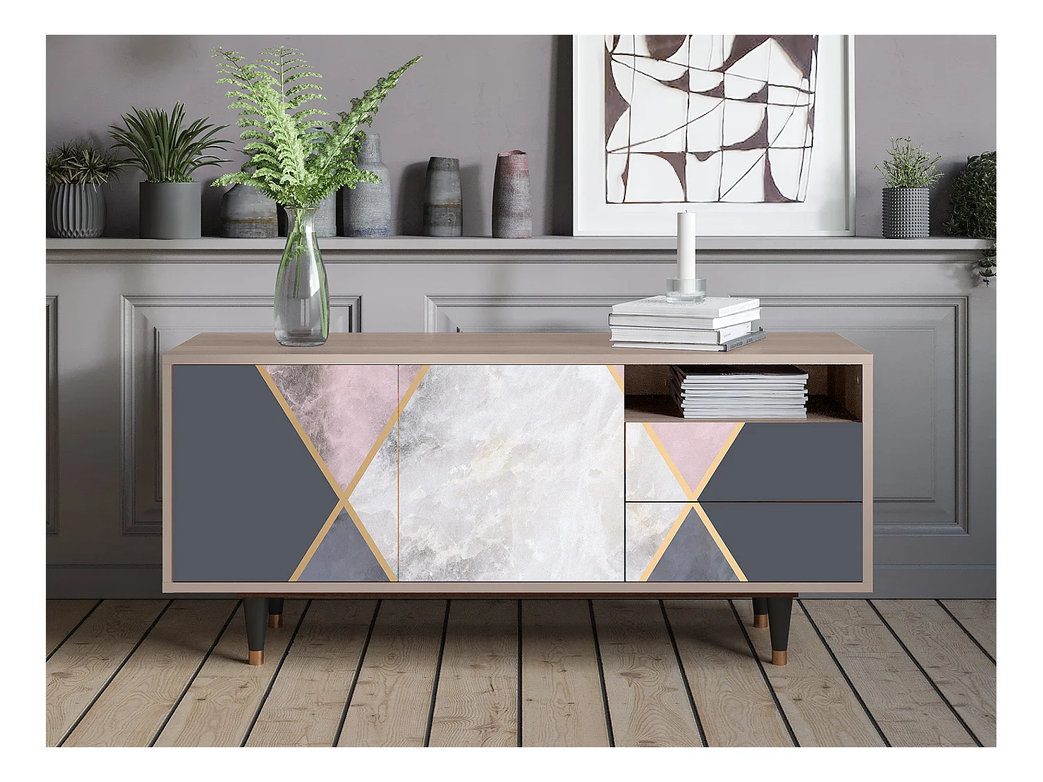 Meuble TV - 125х56х41 cm - T7 - Ideal Harmony, Latte