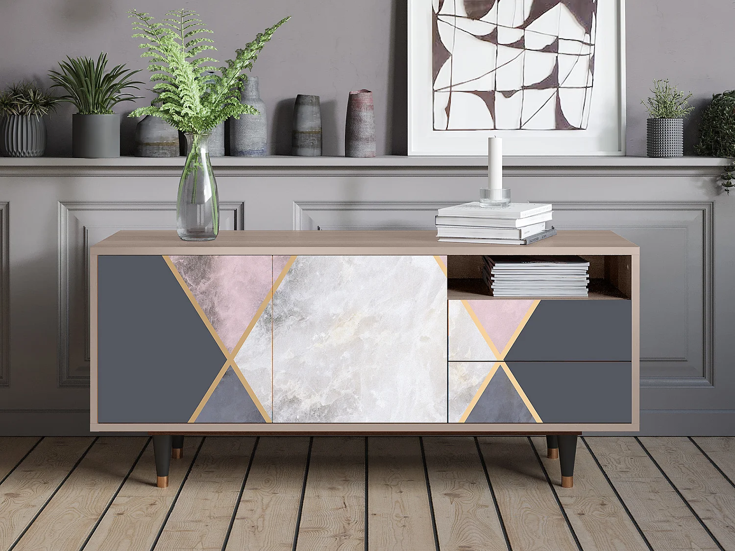 Meuble TV - 125х56х41 cm - T7 - Ideal Harmony, Latte