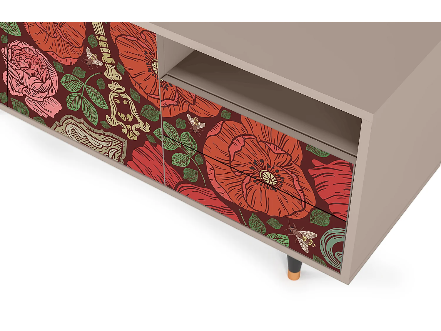 TV-Möbel - 125х56х41 cm - T7 - Poppy Garden, Latte