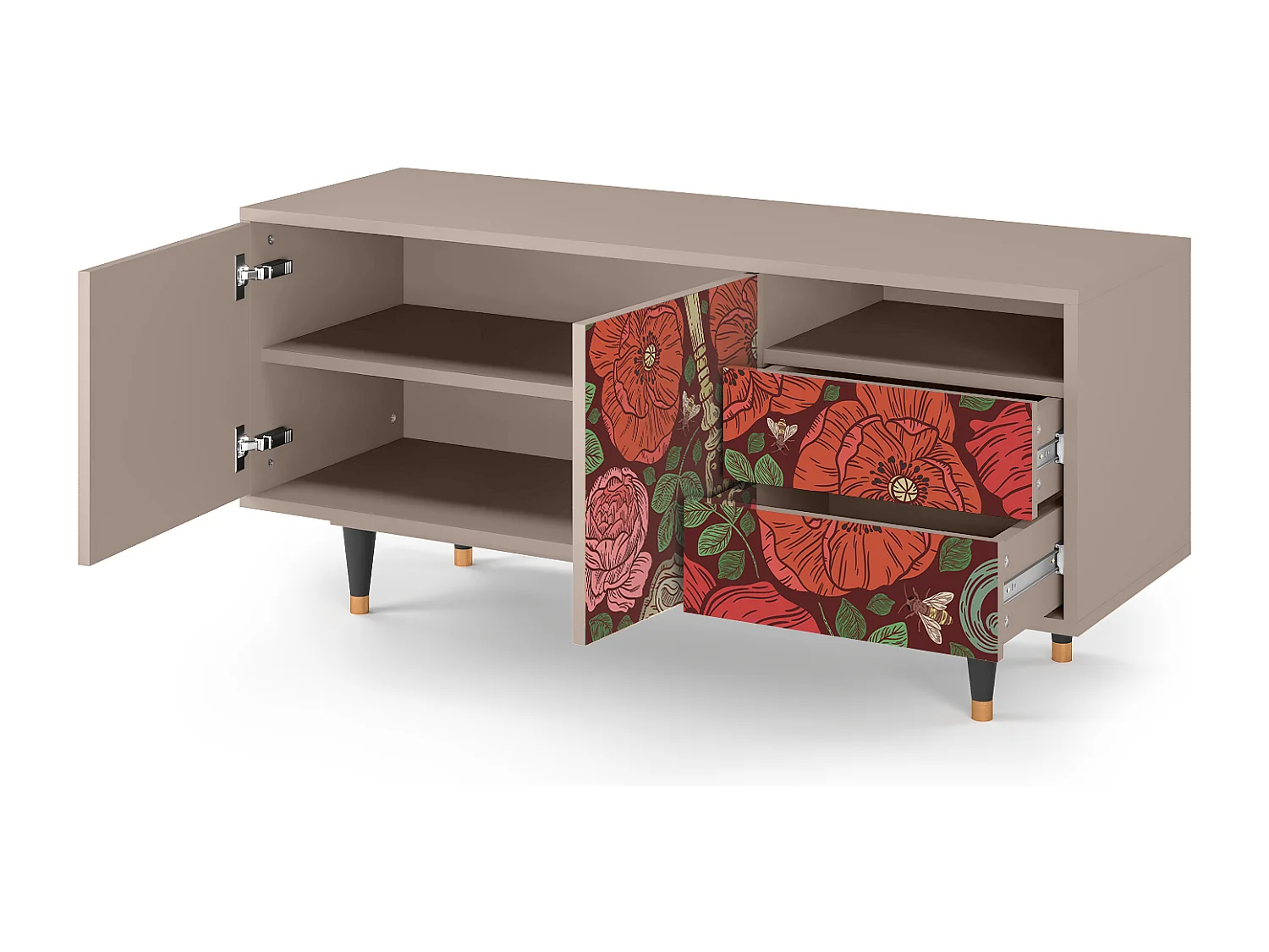 TV-Möbel - 125х56х41 cm - T7 - Poppy Garden, Latte