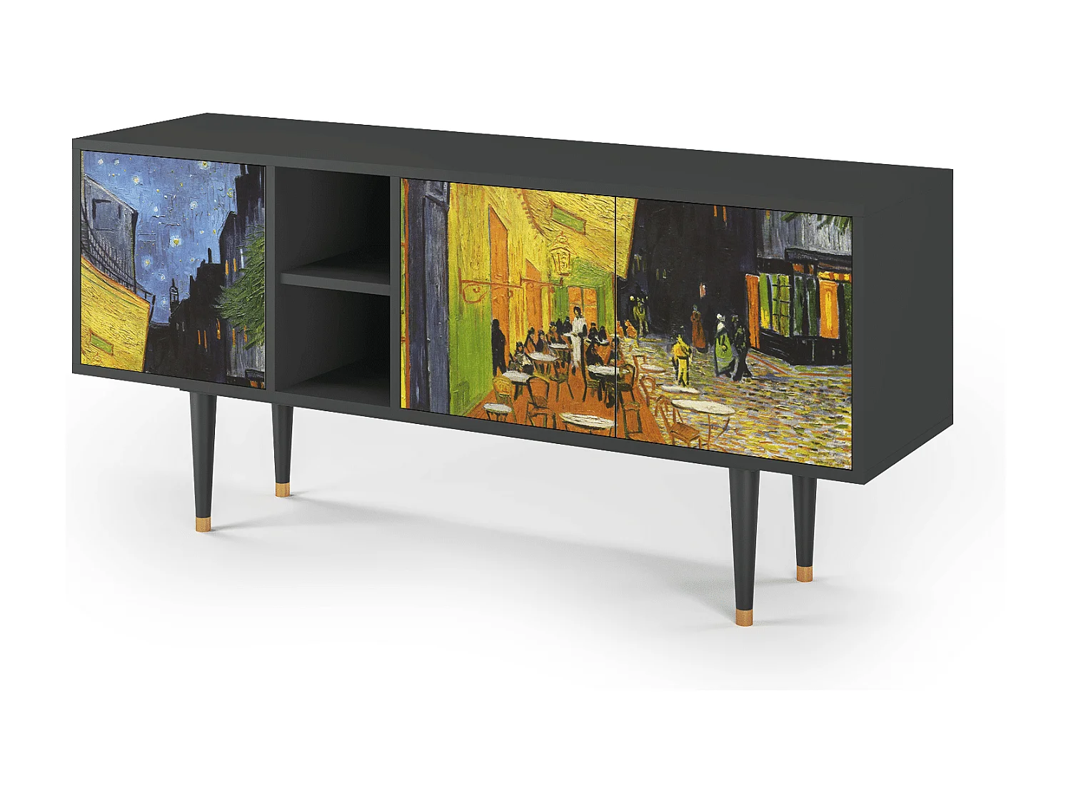 Meuble TV - 150х69х41 cm - T5 - Café Terrace at Night, Anthracite