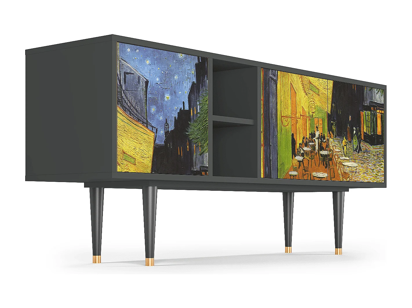 Meuble TV - 150х69х41 cm - T5 - Café Terrace at Night, Anthracite