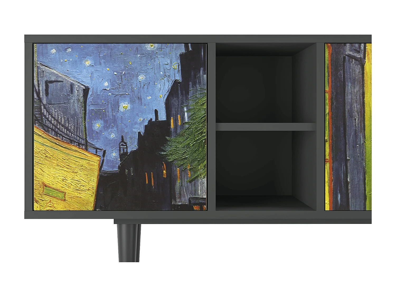 Meuble TV - 150х69х41 cm - T5 - Café Terrace at Night, Anthracite